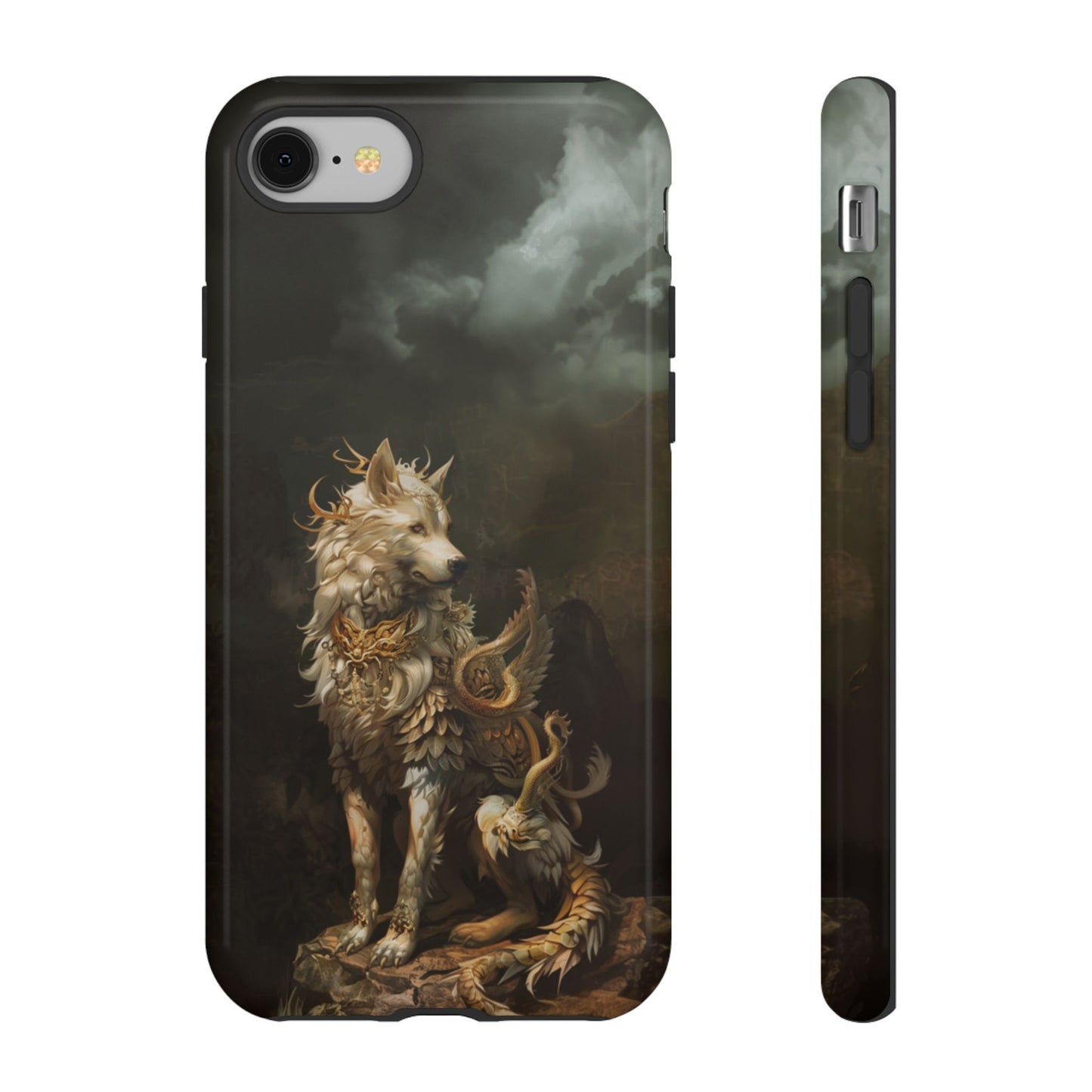 Antlered Wolf Guardian - Tough iPhone Case