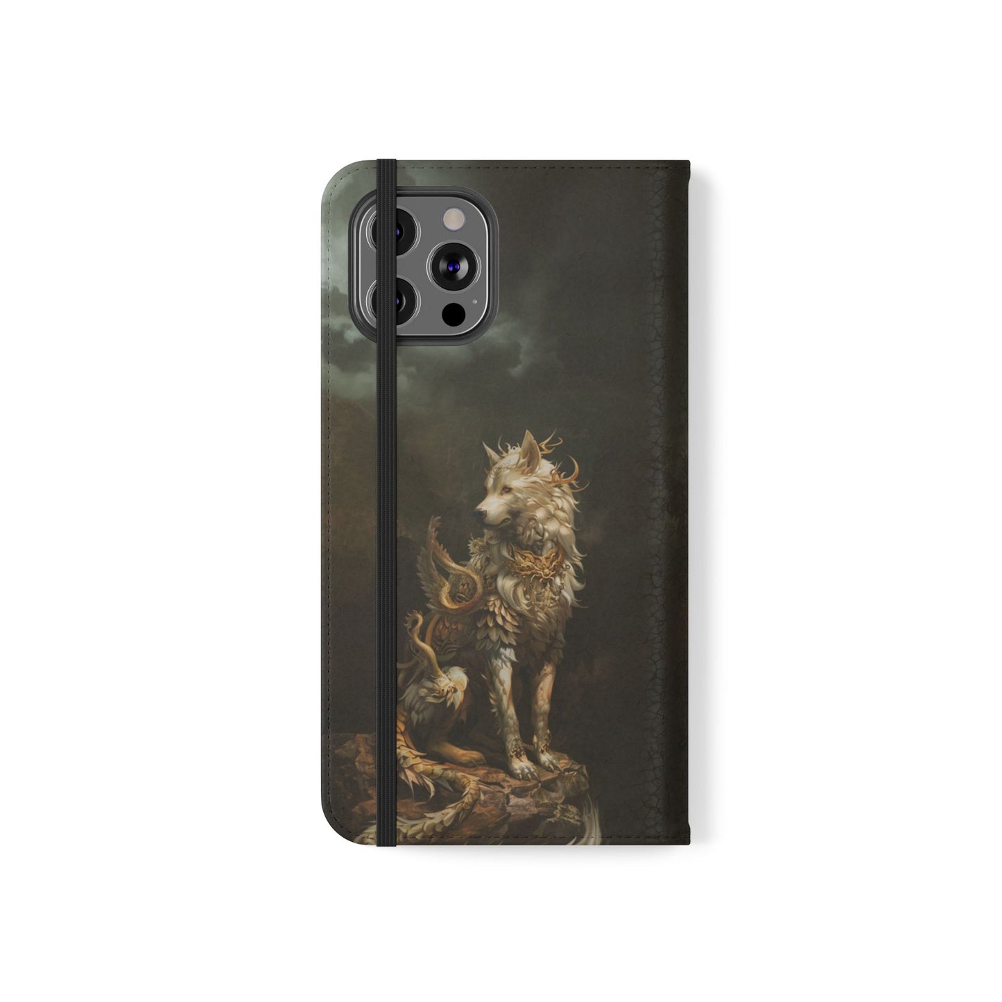 Antlered Wolf Guardian - Wallet Flip Case