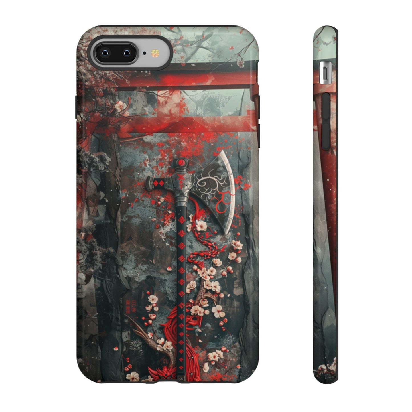 Sakura Warrior Axe - Tough iPhone Case
