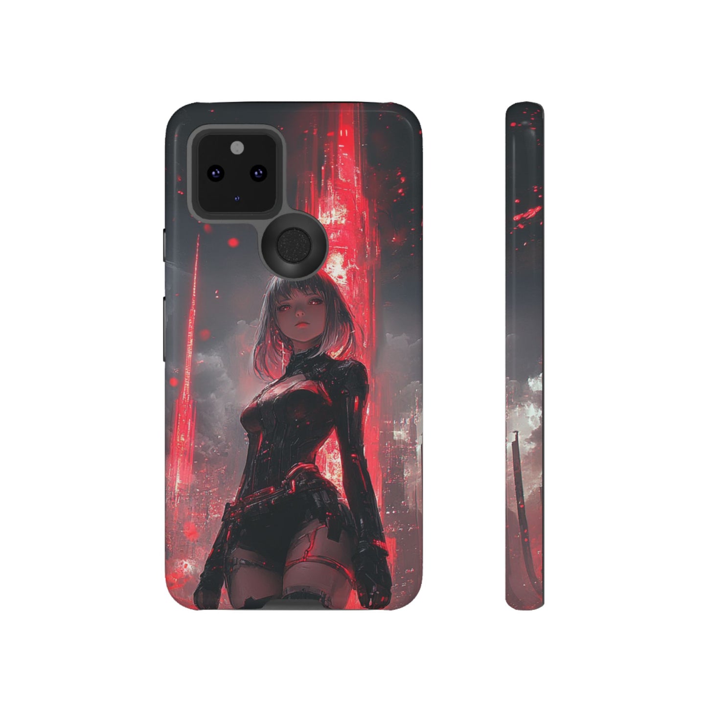 Crimson Cyber Sentinel – Tough Google Pixel Case