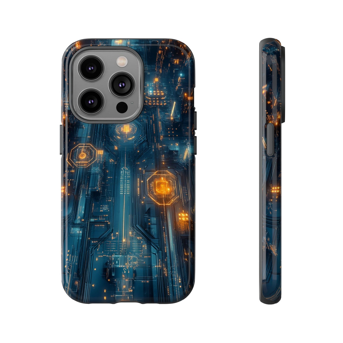 Quantum Neon Skyline – Tough iPhone Case