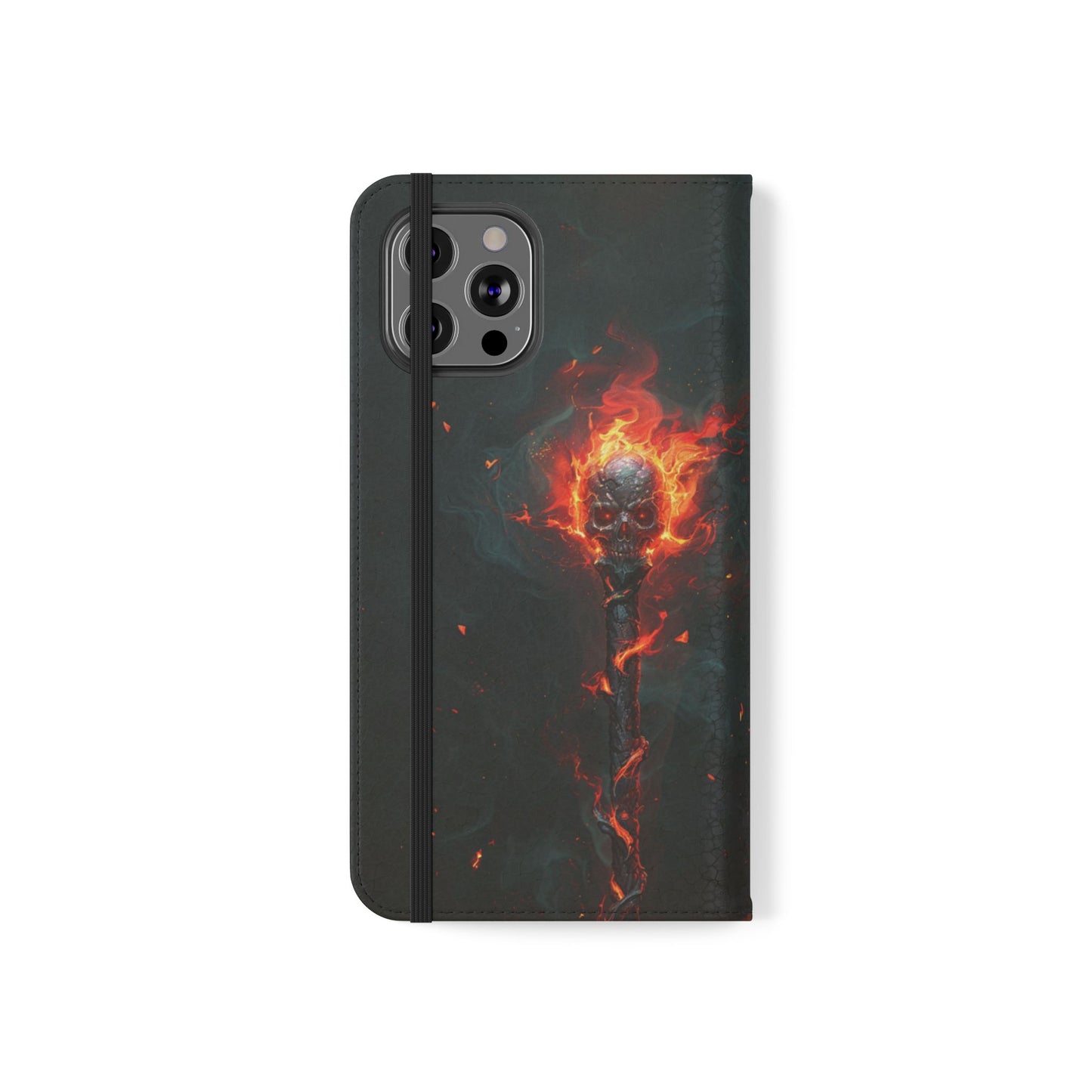 Inferno Skull Staff - Wallet Flip Case