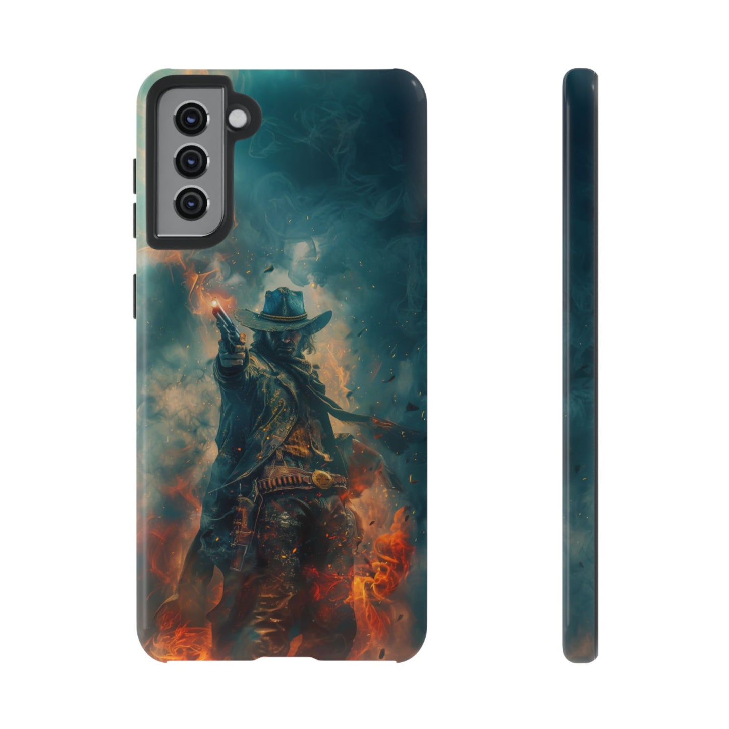 Flaming Outlaw Gunslinger – Tough Samsung Galaxy Case