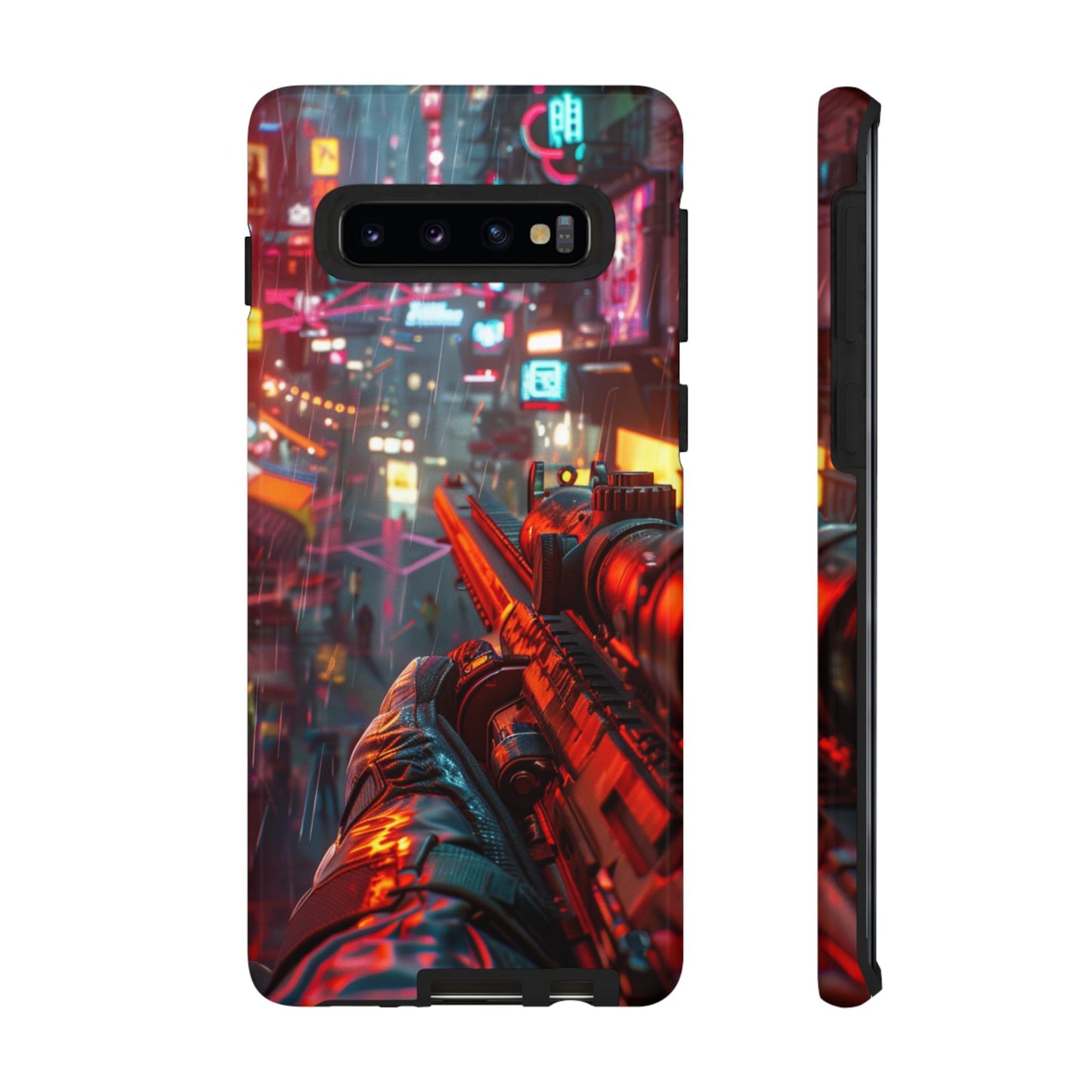 Neon Rain Sniper – Tough Samsung Galaxy Case