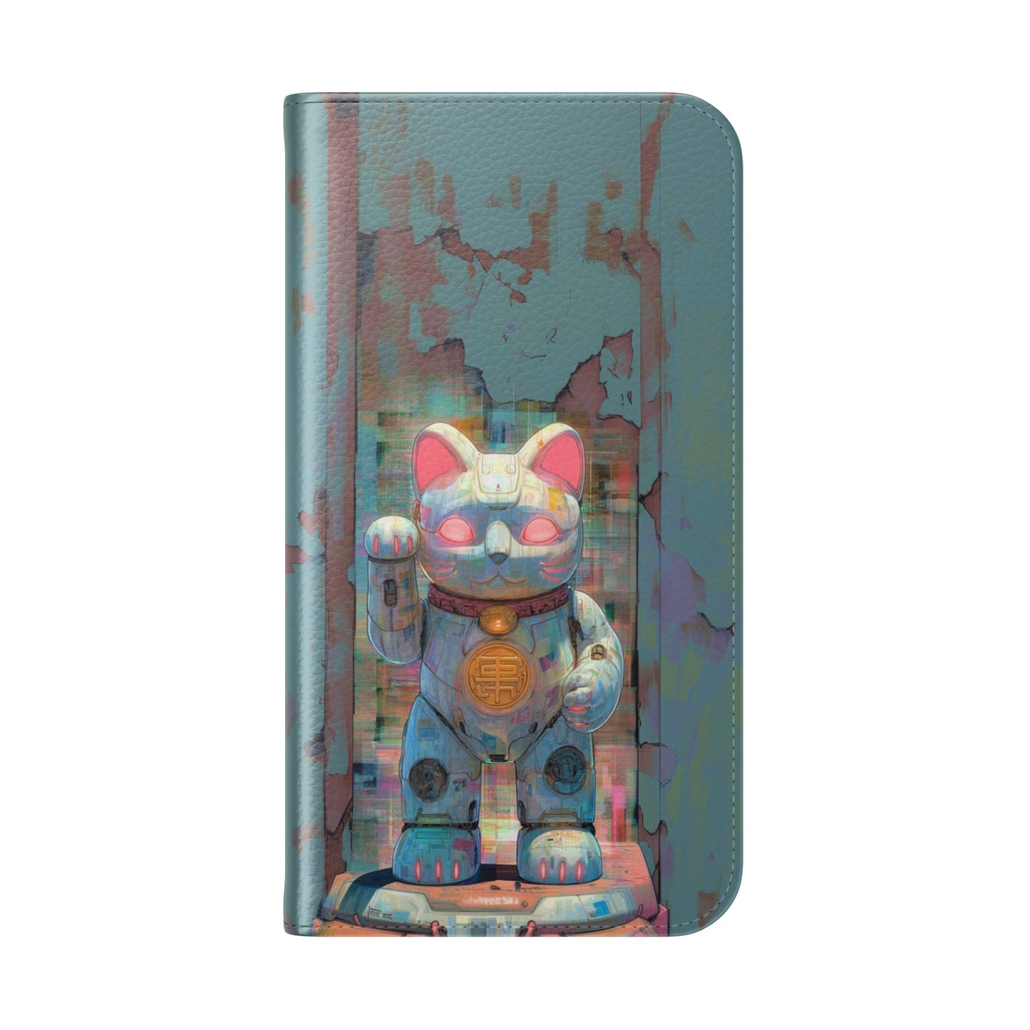 Cyber Lucky Cat - Wallet Flip Case