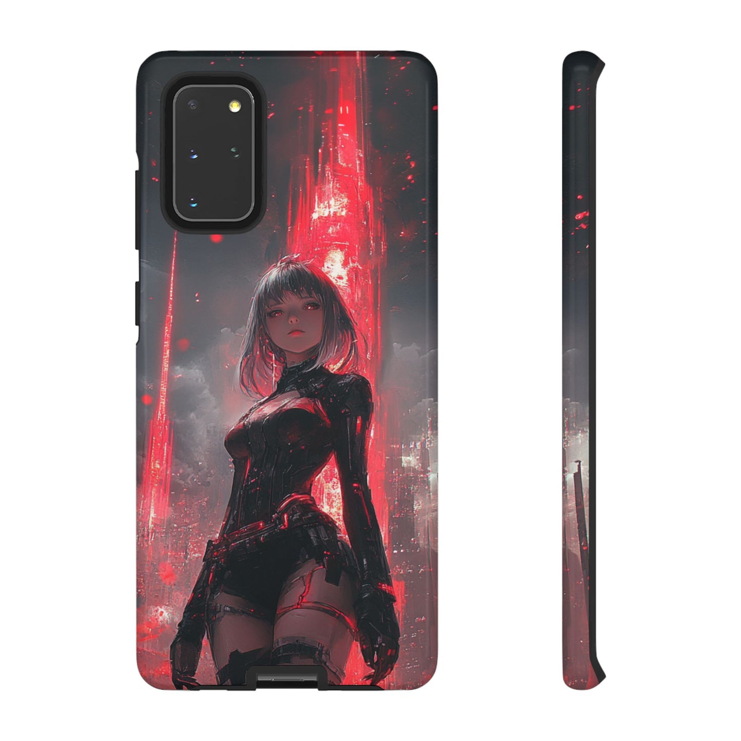 Crimson Cyber Sentinel – Tough Samsung Galaxy Case