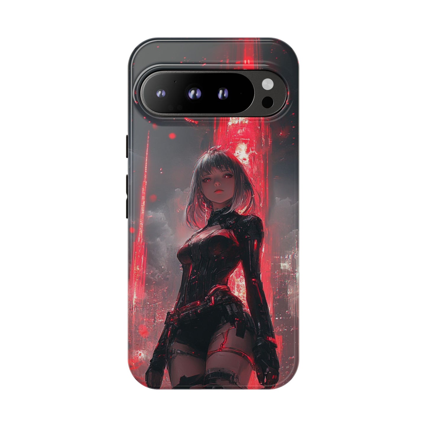 Crimson Cyber Sentinel – Tough Google Pixel Case