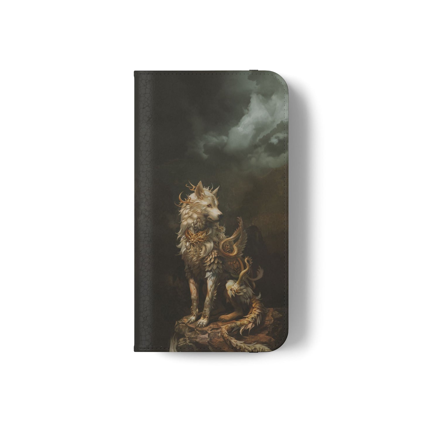 Antlered Wolf Guardian - Wallet Flip Case