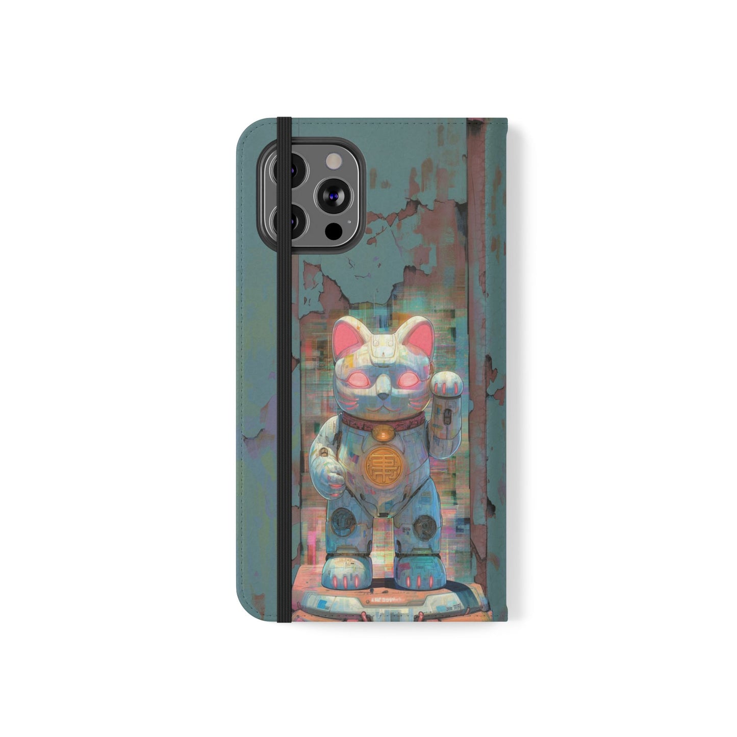 Cyber Lucky Cat - Wallet Flip Case