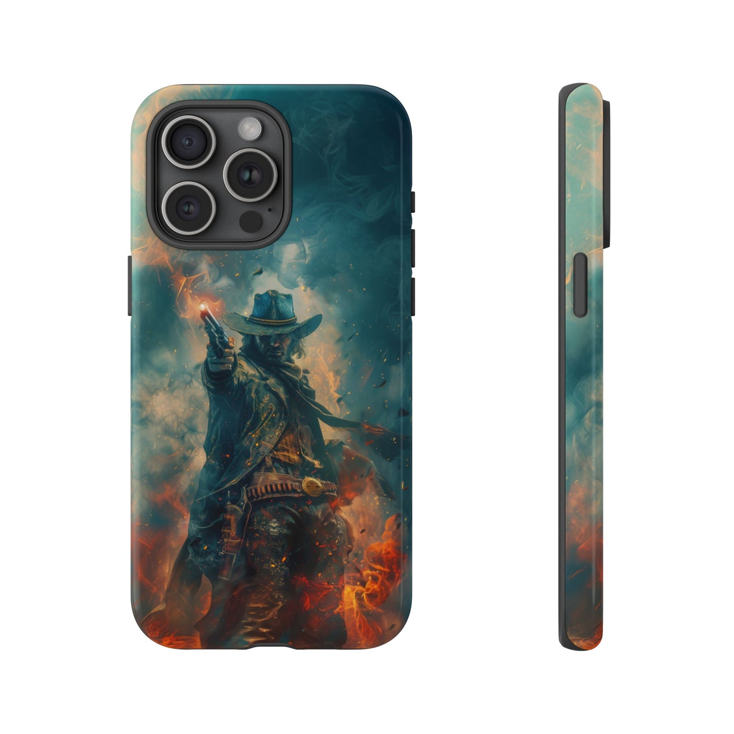 Flaming Outlaw Gunslinger – Tough iPhone Case