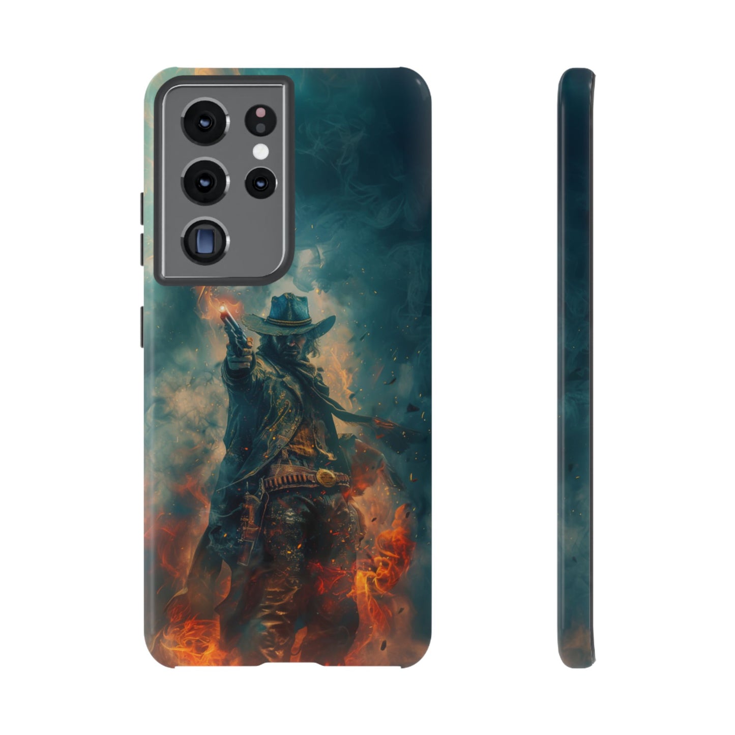 Flaming Outlaw Gunslinger – Tough Samsung Galaxy Case