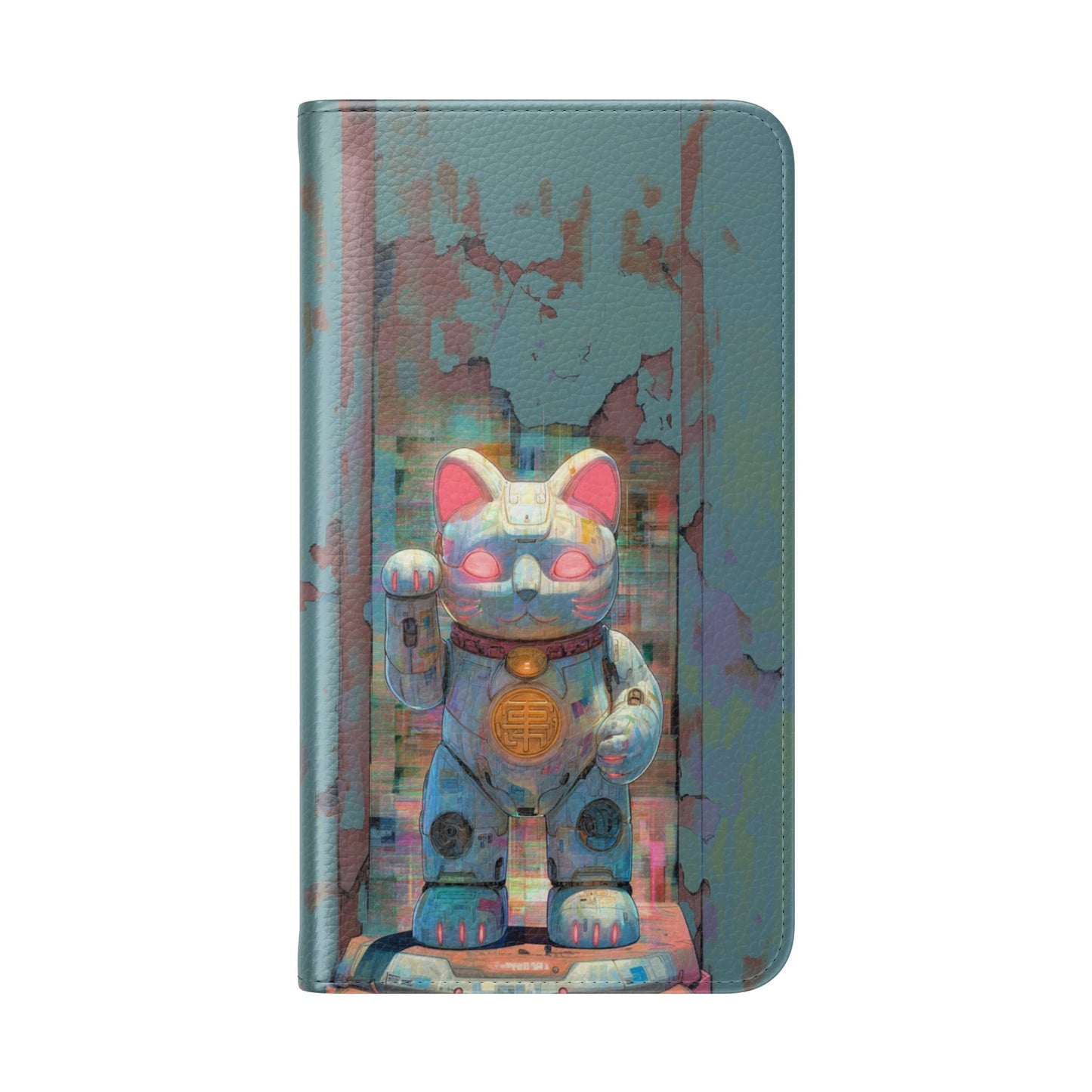 Cyber Lucky Cat - Wallet Flip Case