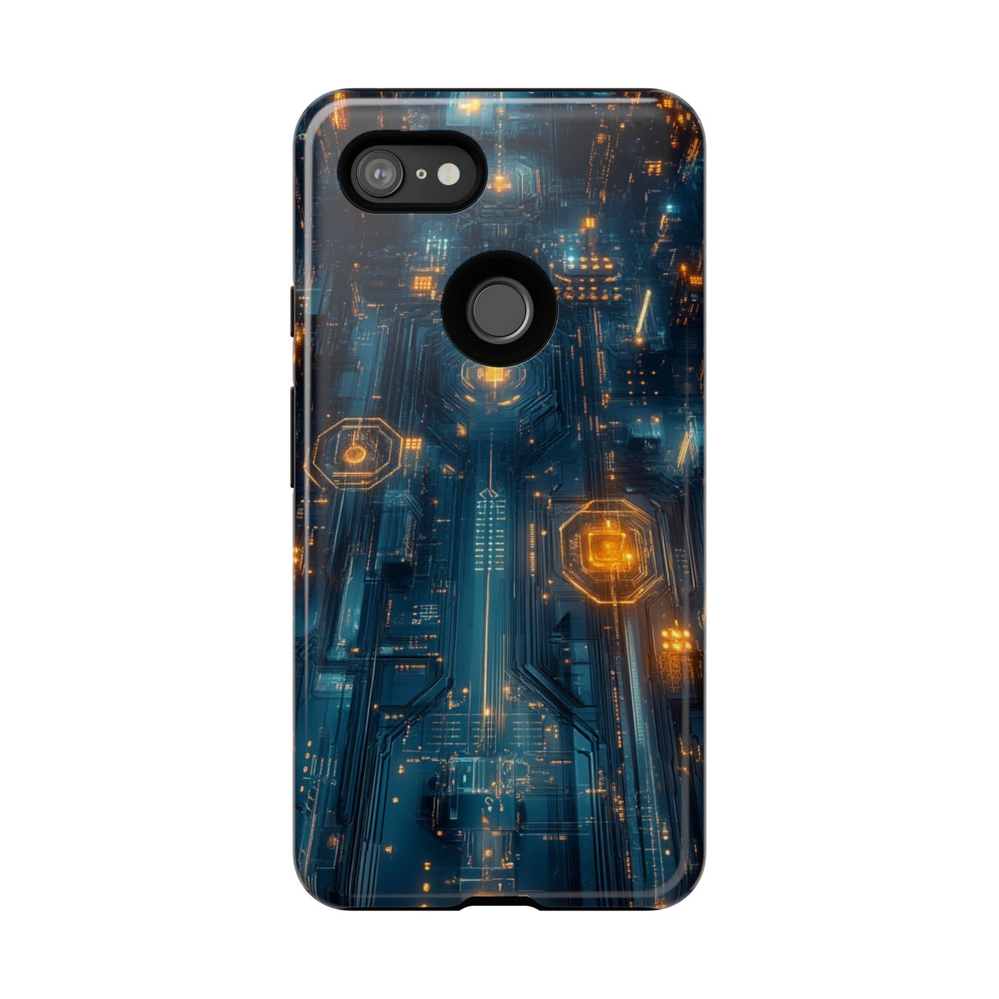 Quantum Neon Skyline – Tough Google Pixel Case