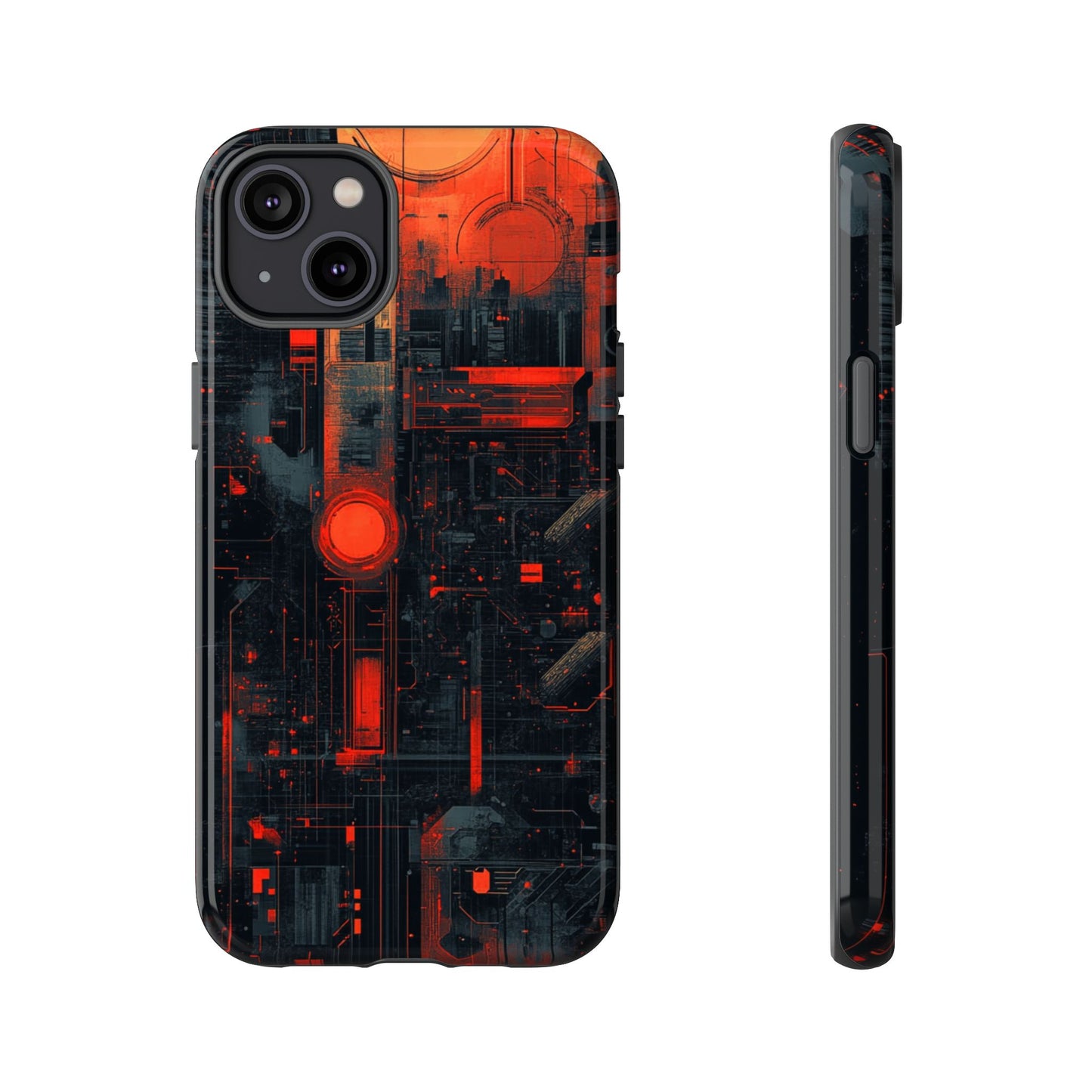 Neon Circuit Matrix – Tough iPhone Case