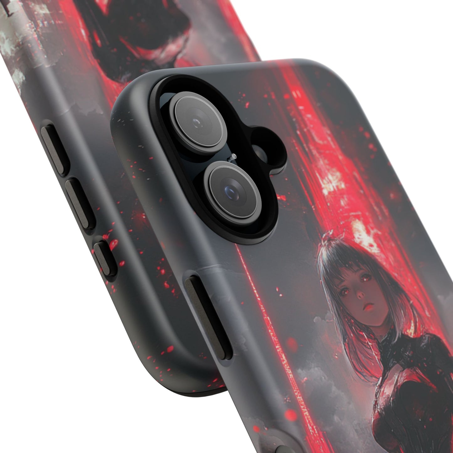 Crimson Cyber Sentinel – Tough iPhone Case