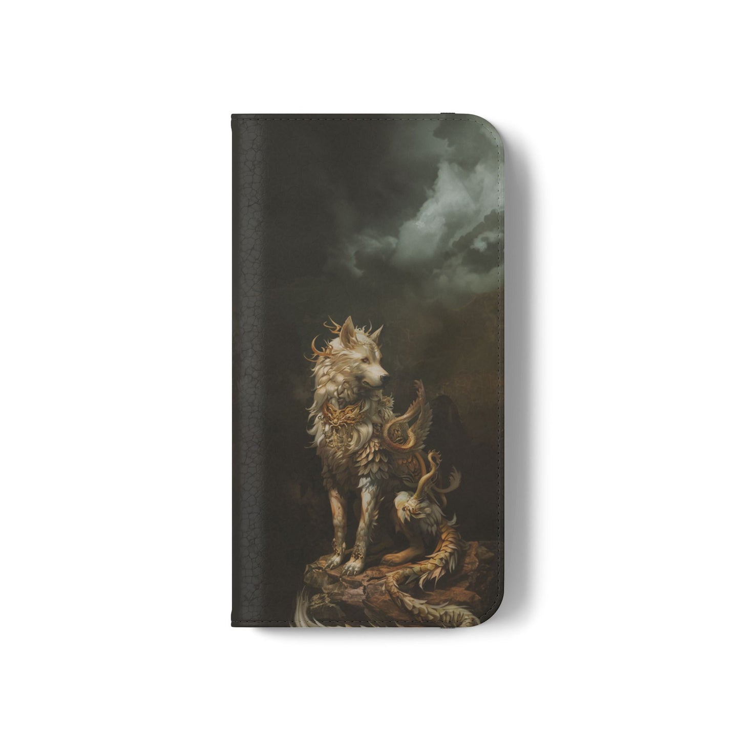 Antlered Wolf Guardian - Wallet Flip Case