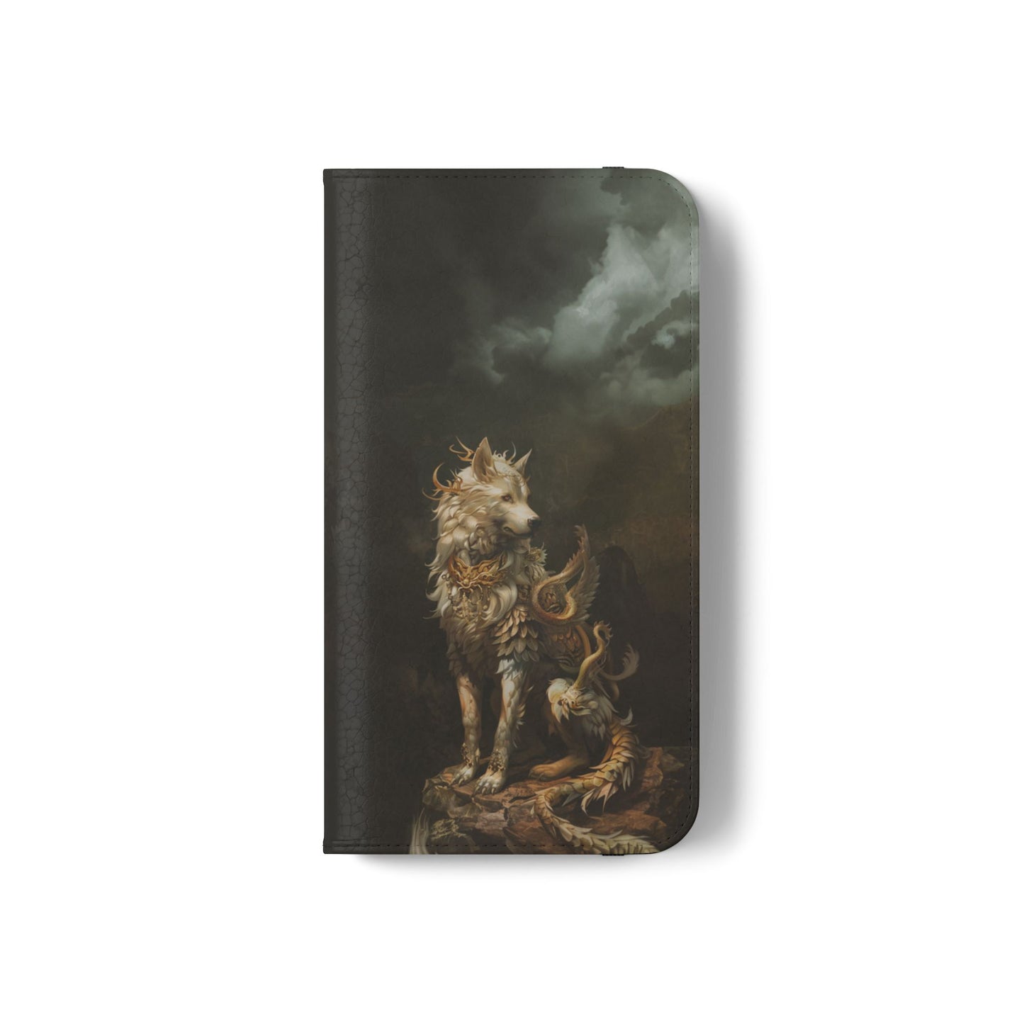 Antlered Wolf Guardian - Wallet Flip Case