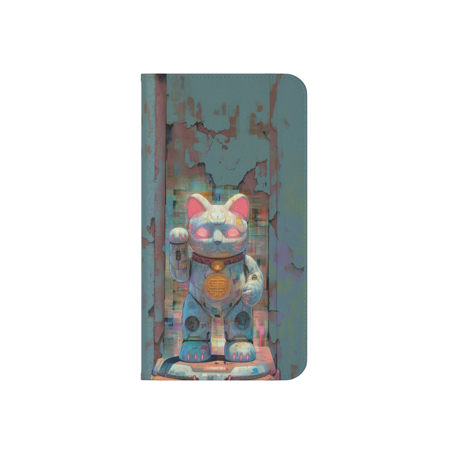 Cyber Lucky Cat - Wallet Flip Case