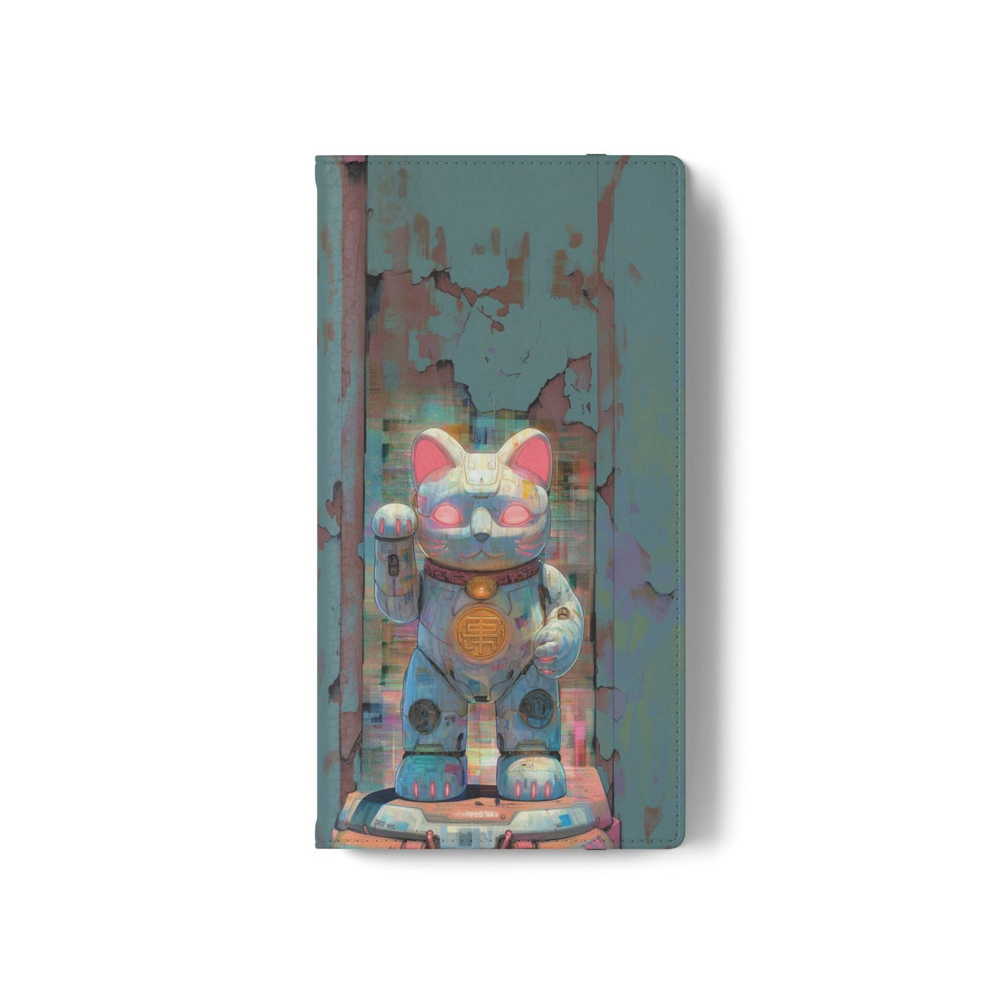 Cyber Lucky Cat - Wallet Flip Case