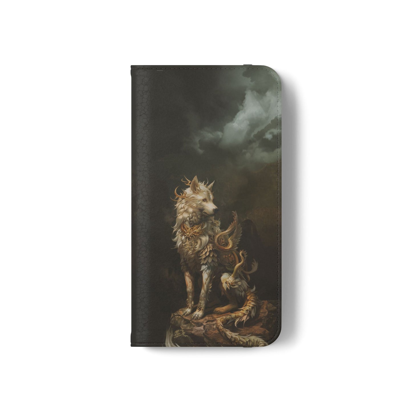 Antlered Wolf Guardian - Wallet Flip Case