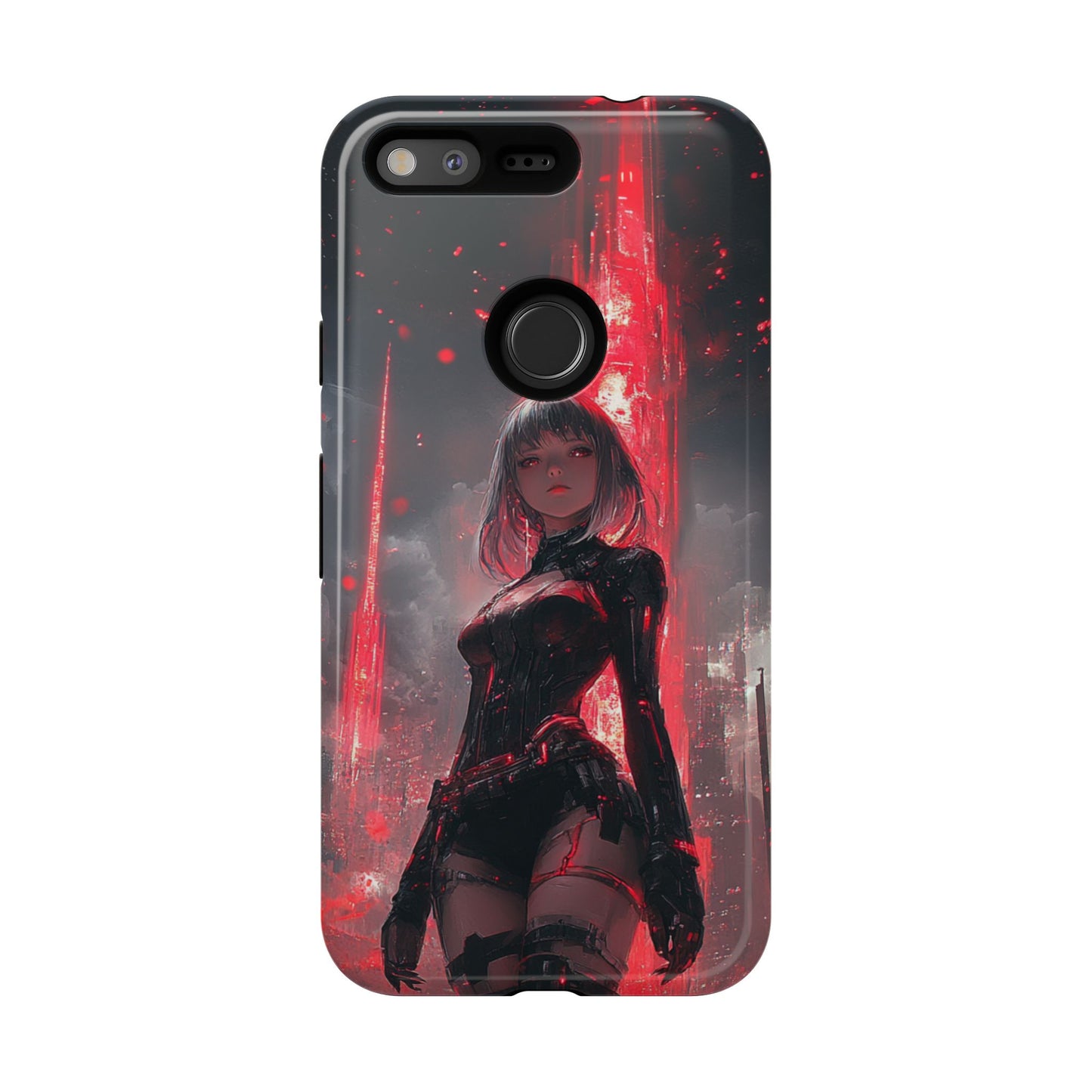 Crimson Cyber Sentinel – Tough Google Pixel Case