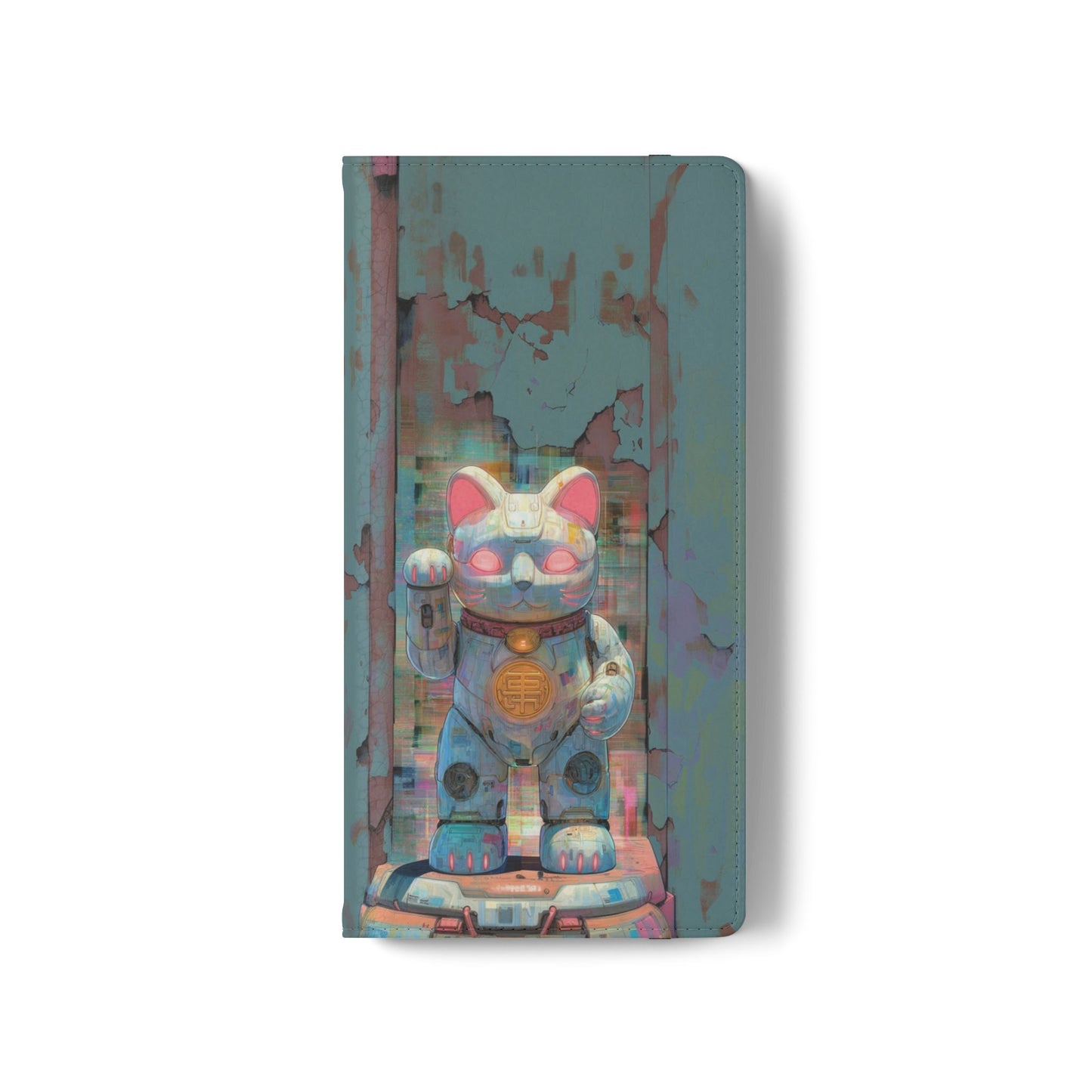 Cyber Lucky Cat - Wallet Flip Case