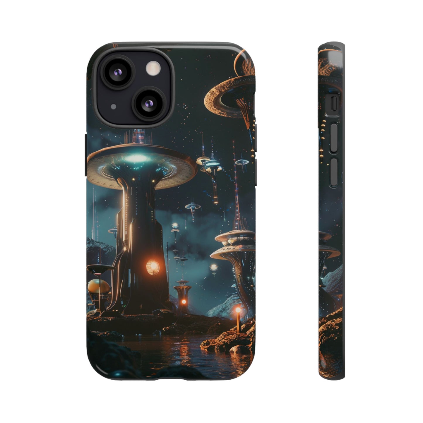 Futuristic Alien City - iPhone, Google Pixel, Samsung Galaxy