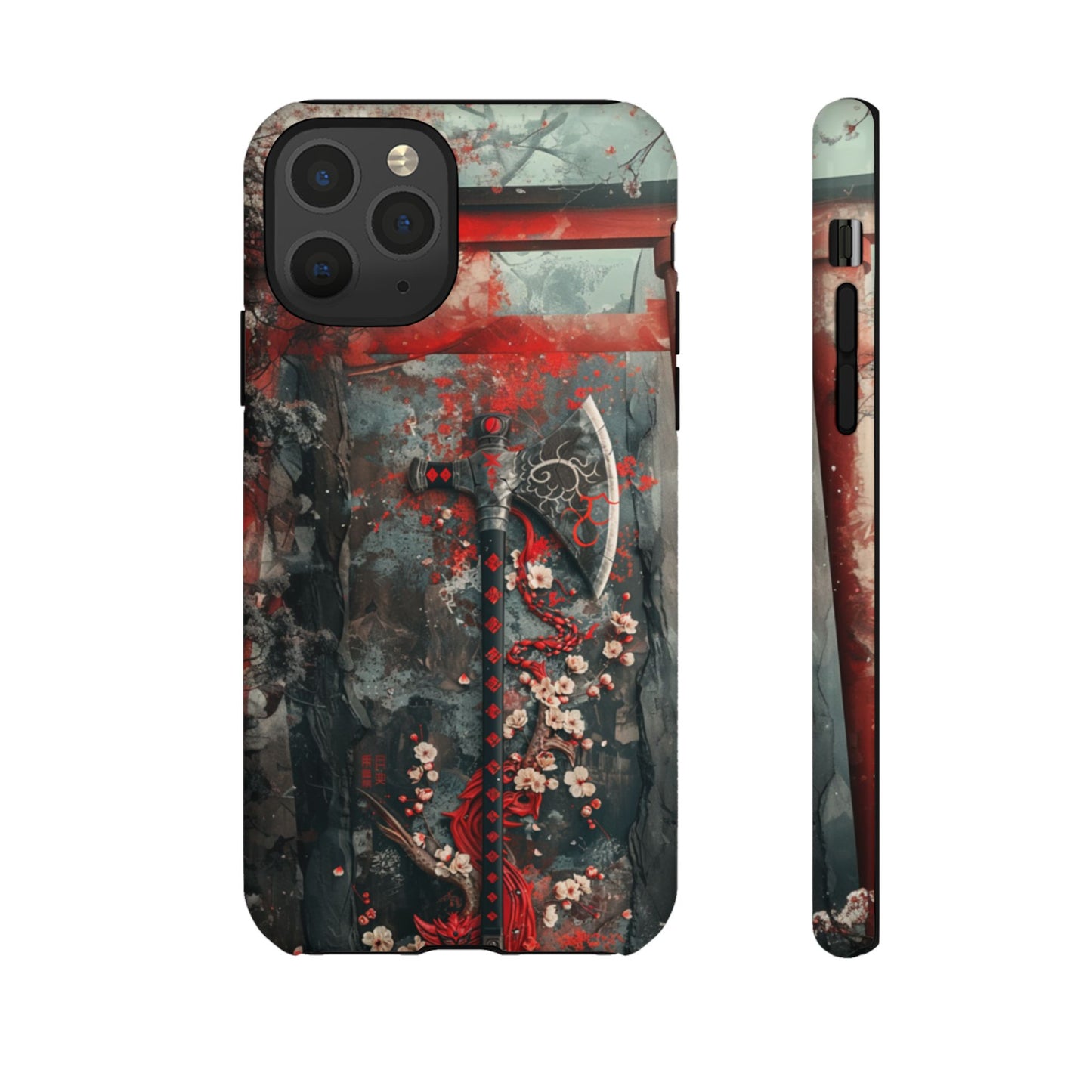 Sakura Warrior Axe - Tough iPhone Case