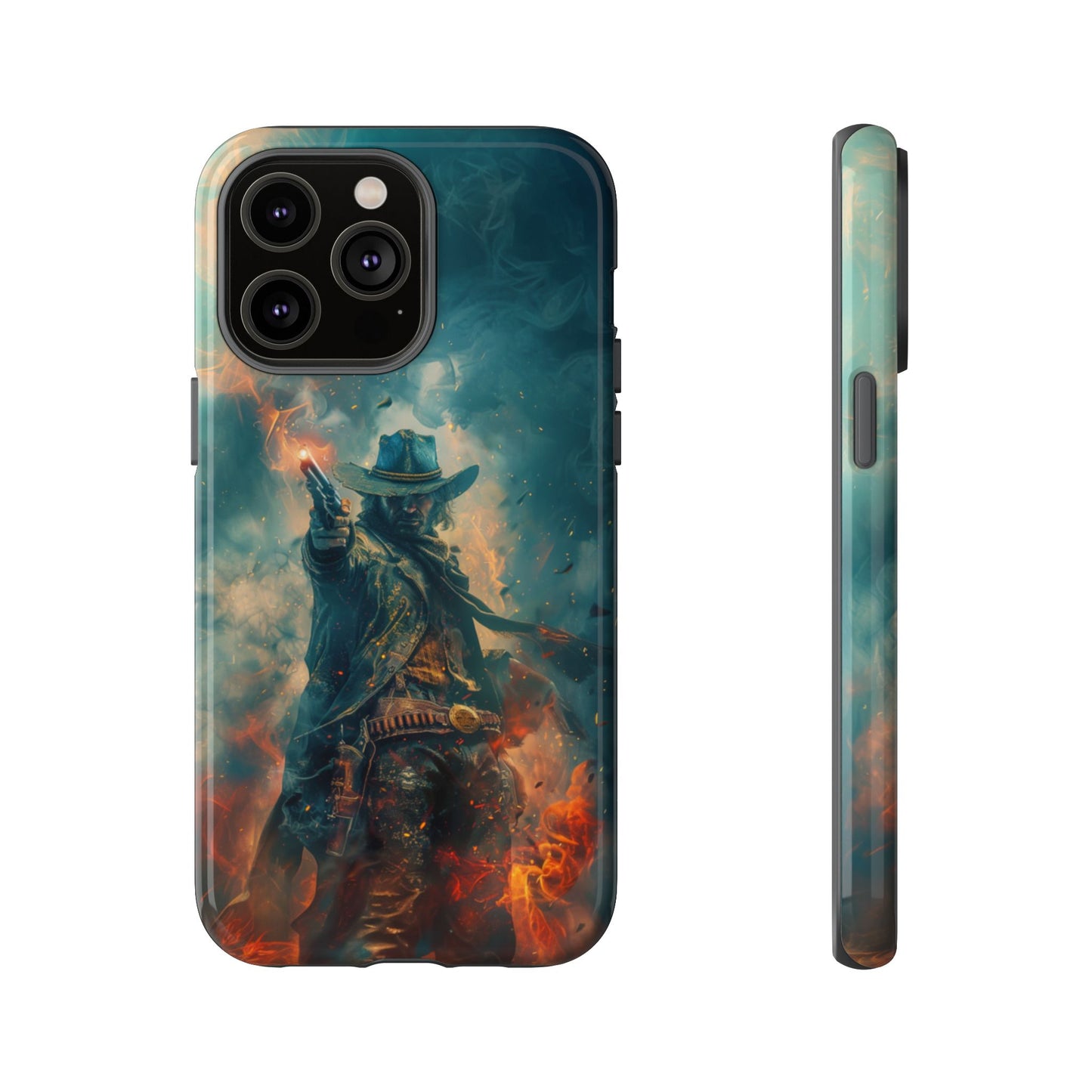 Flaming Outlaw Gunslinger – Tough iPhone Case
