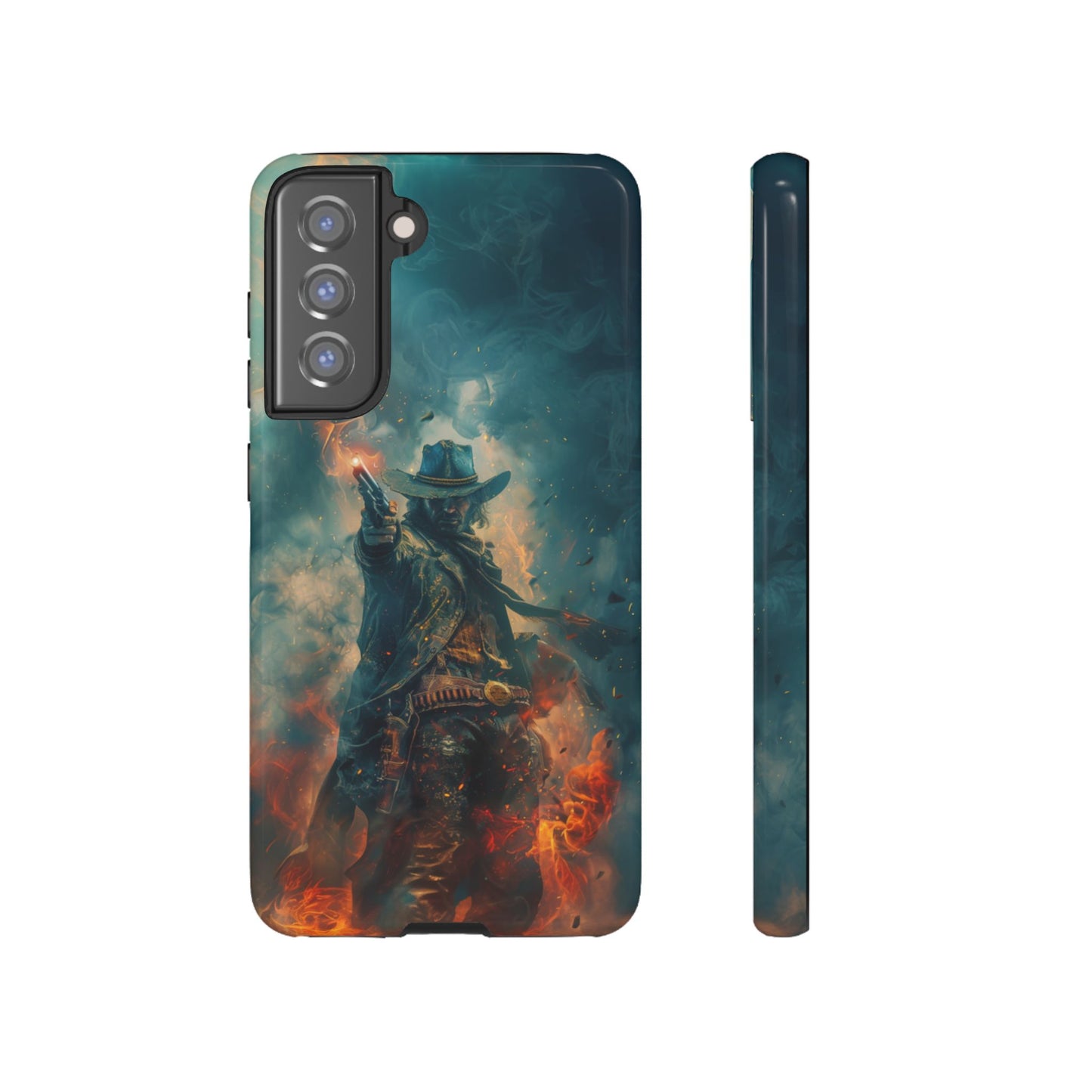 Flaming Outlaw Gunslinger – Tough Samsung Galaxy Case