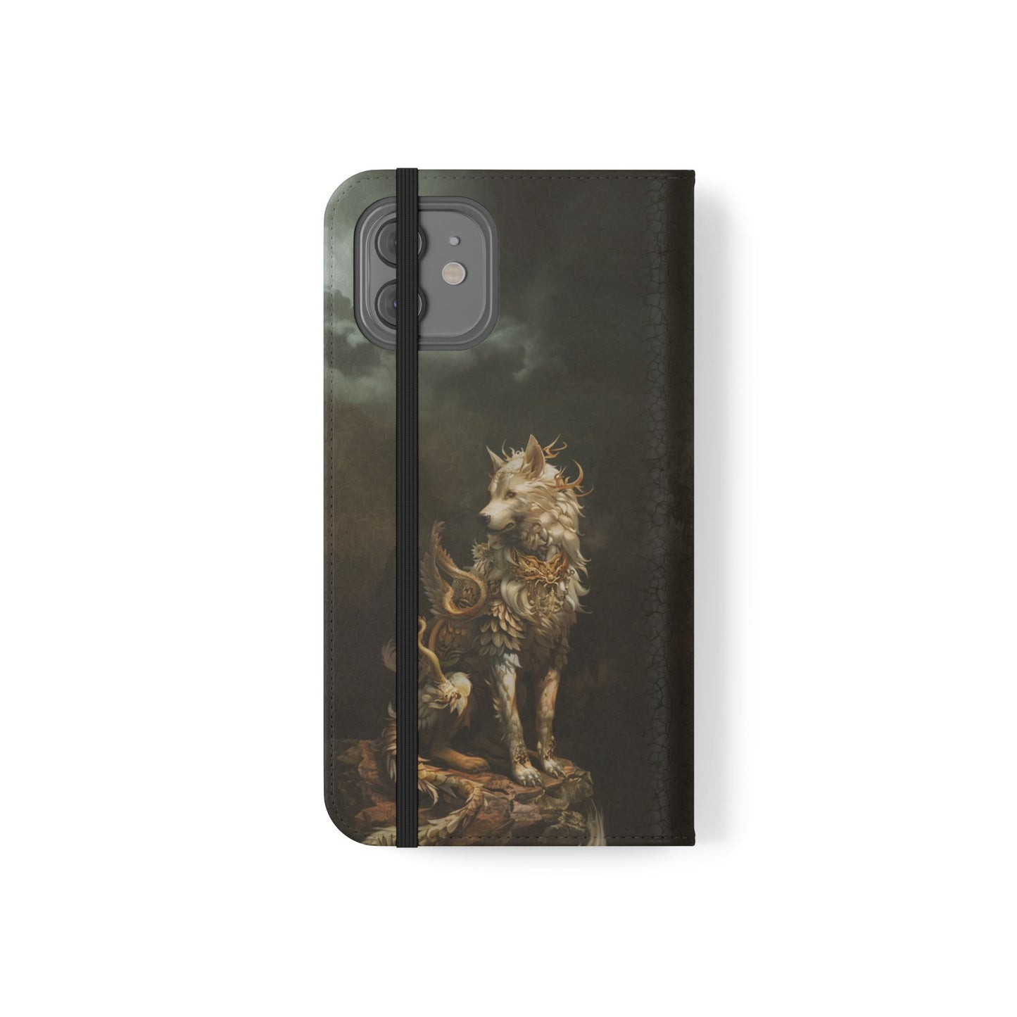 Antlered Wolf Guardian - Wallet Flip Case