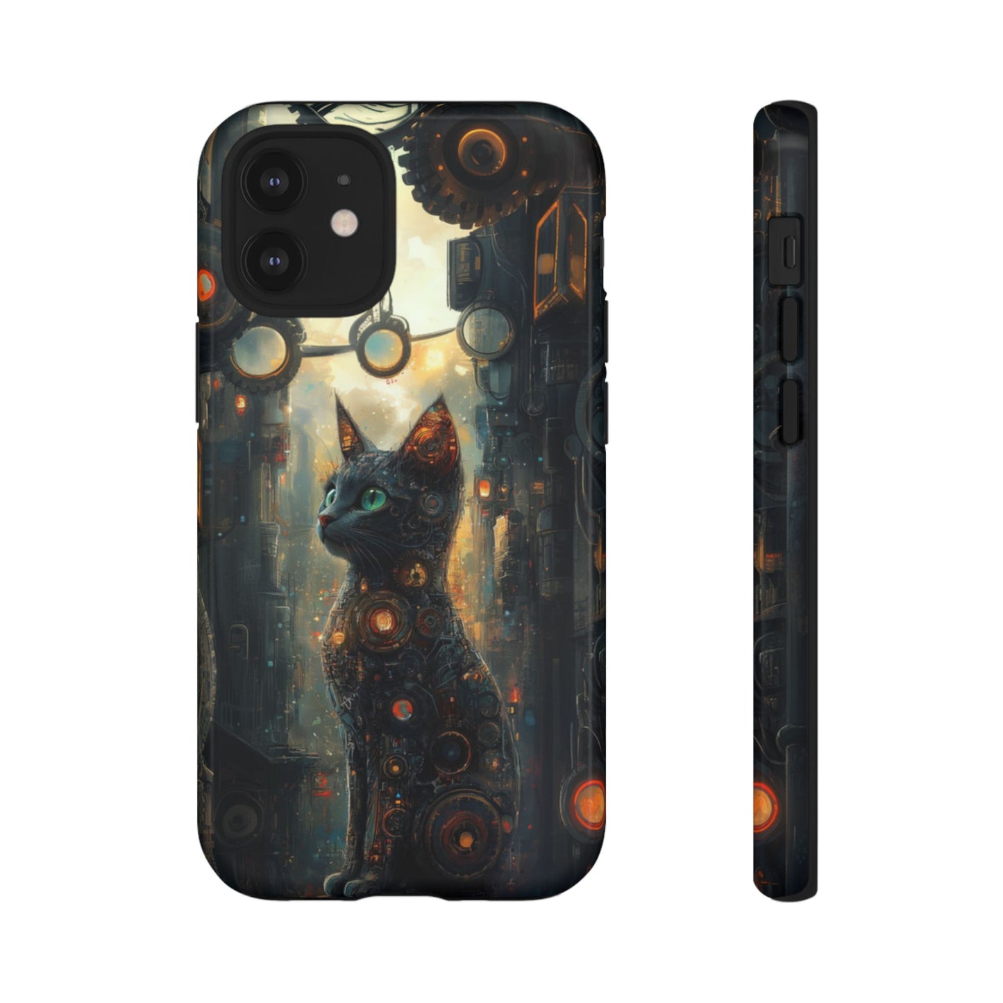 Cybernetic Steampunk Cat Phone Case – iPhone, Google Pixel, Samsung Galaxy