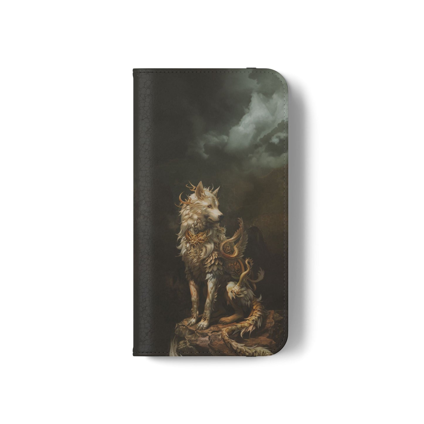 Antlered Wolf Guardian - Wallet Flip Case
