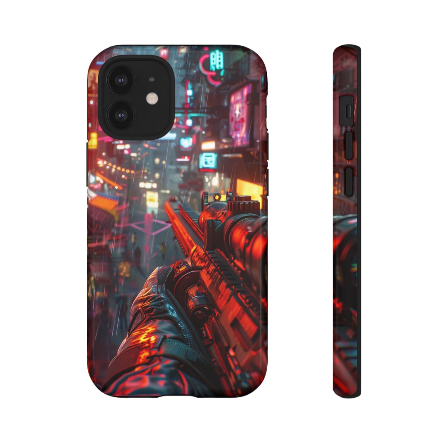 Neon Rain Sniper – Tough iPhone Case