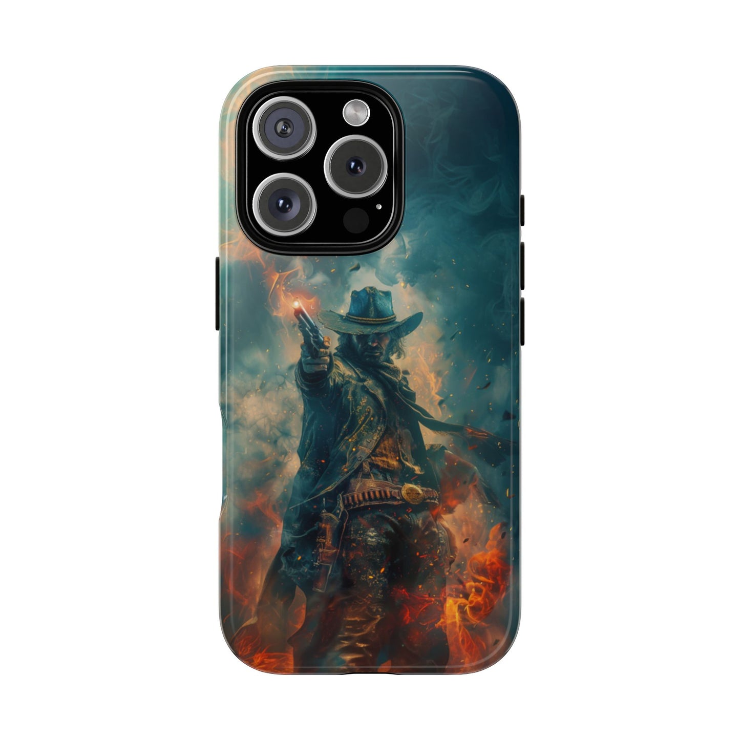 Flaming Outlaw Gunslinger – Tough iPhone Case