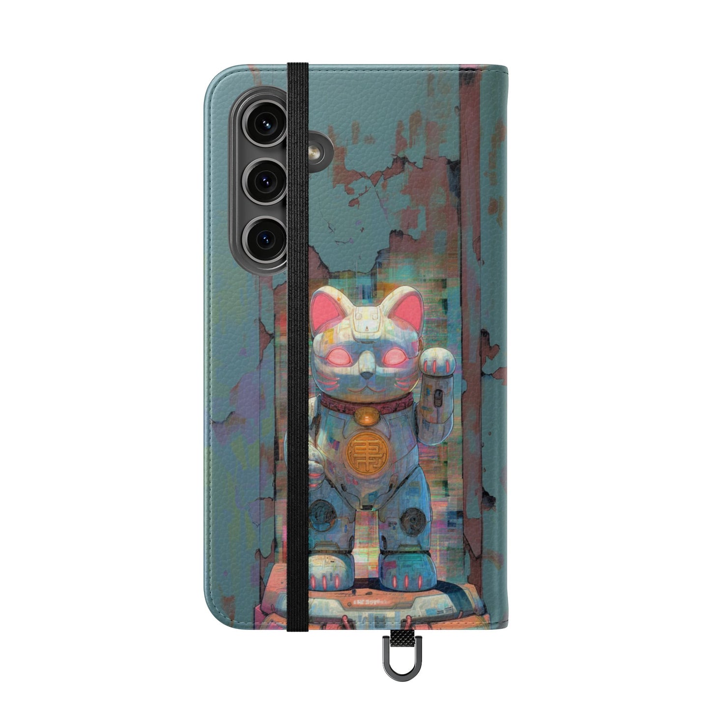 Cyber Lucky Cat - Wallet Flip Case