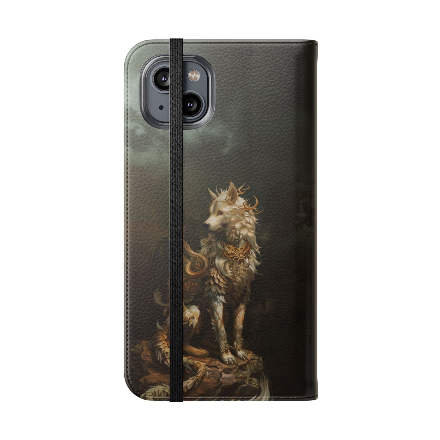 Antlered Wolf Guardian - Wallet Flip Case