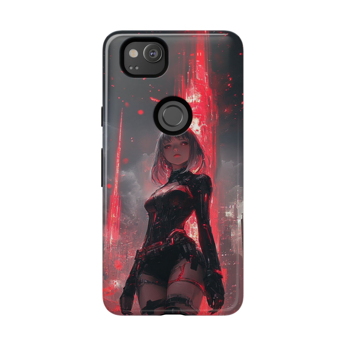 Crimson Cyber Sentinel – Tough Google Pixel Case