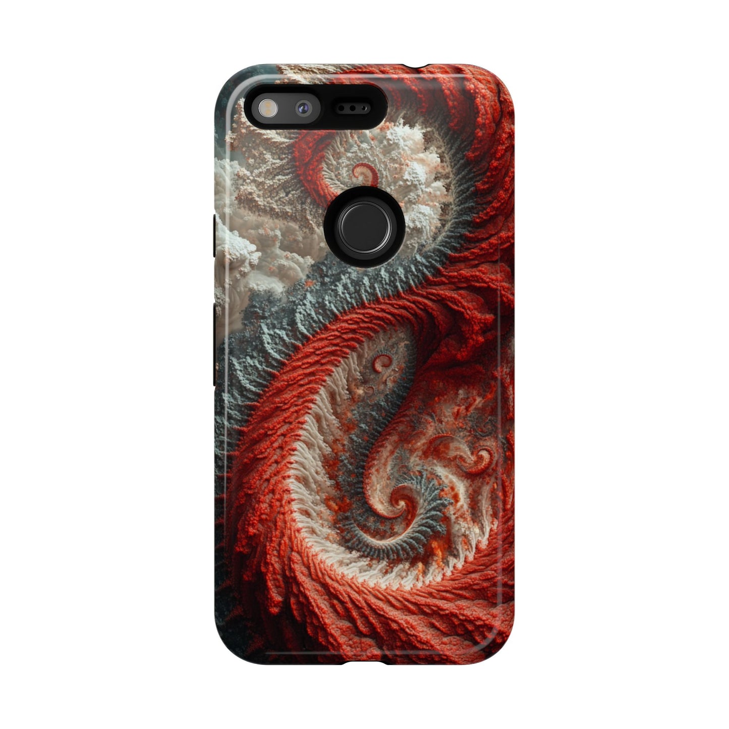 Crimson Spiral Fractal – Tough Google Pixel Case