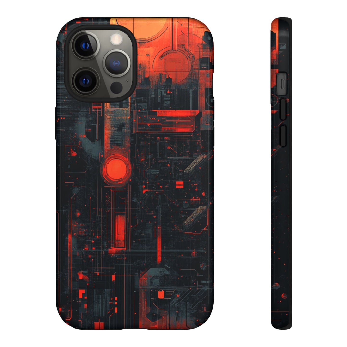 Neon Circuit Matrix – Tough iPhone Case
