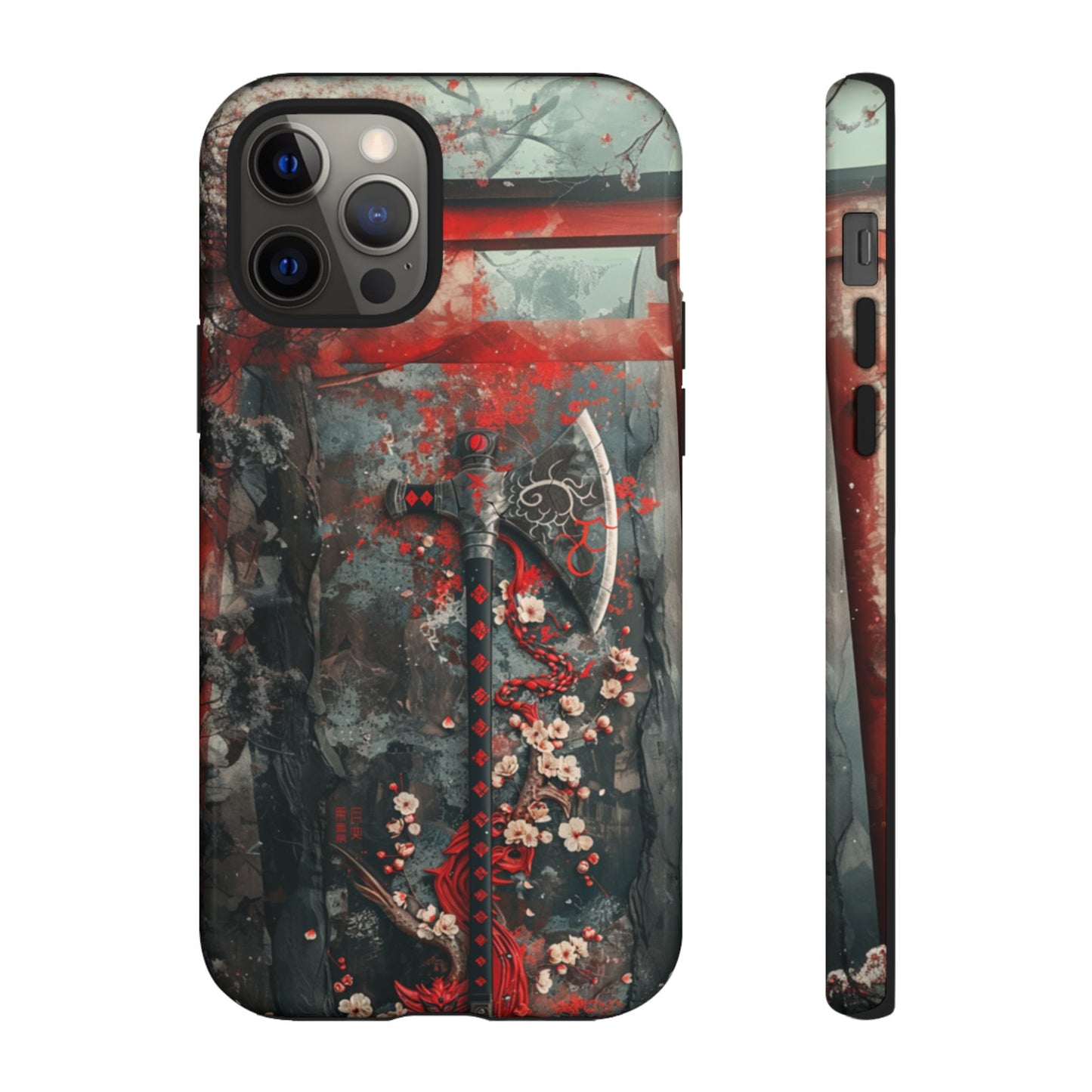 Sakura Warrior Axe - Tough iPhone Case