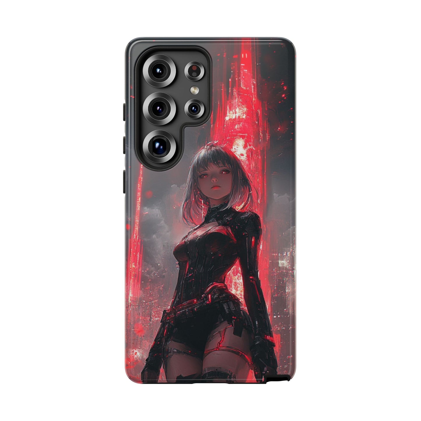Crimson Cyber Sentinel – Tough Samsung Galaxy Case