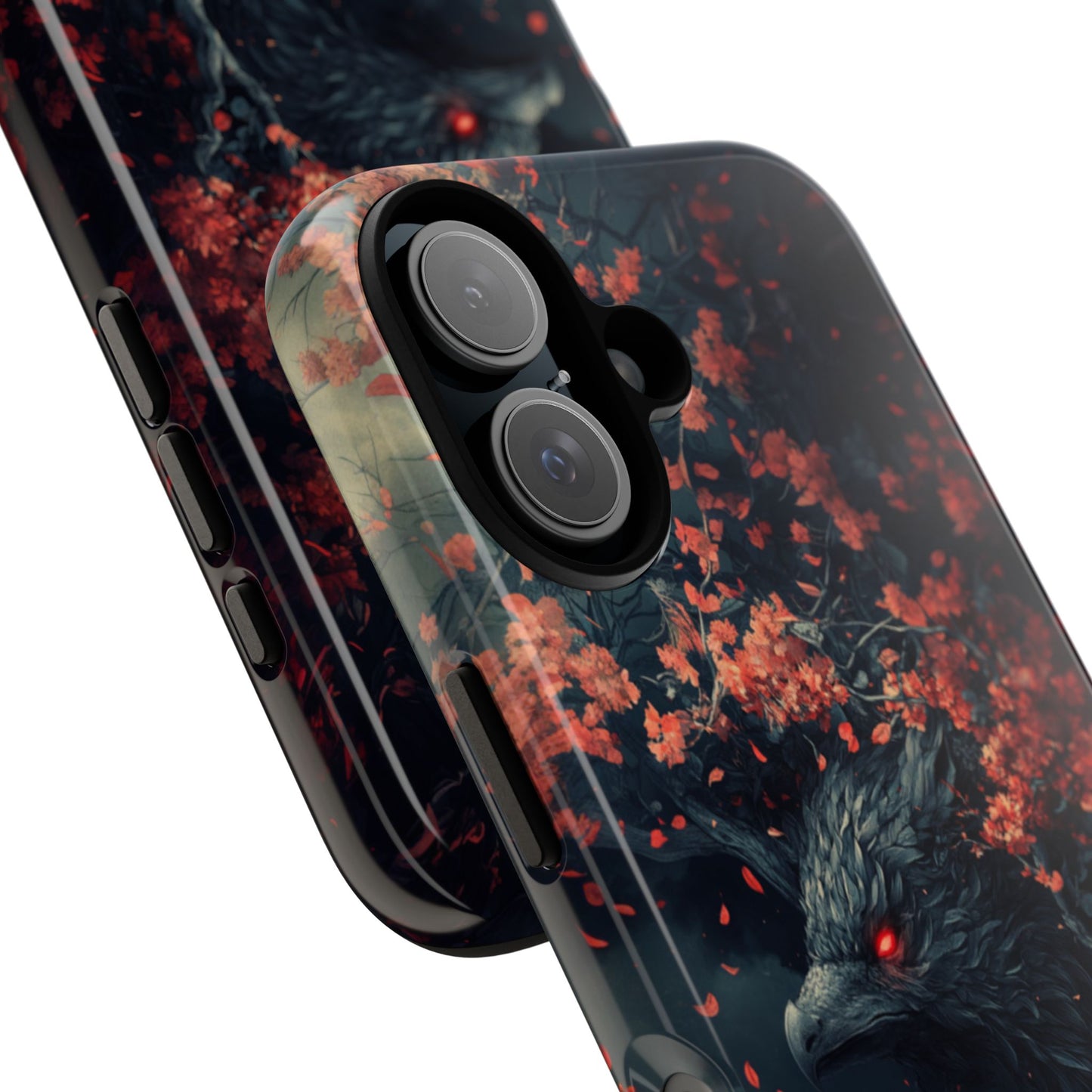 Crimson Raven Bloom – Tough iPhone Case