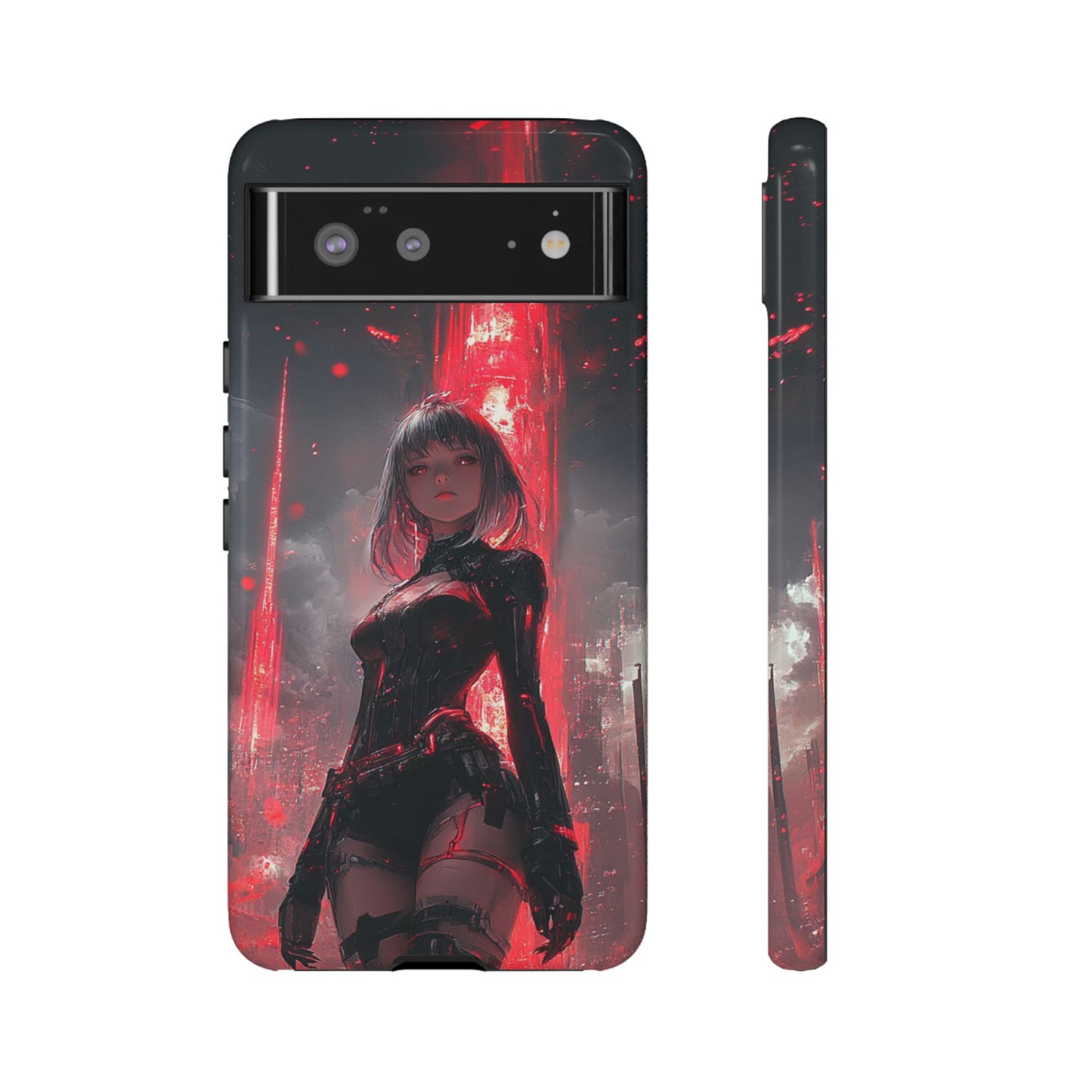 Crimson Cyber Sentinel – Tough Google Pixel Case