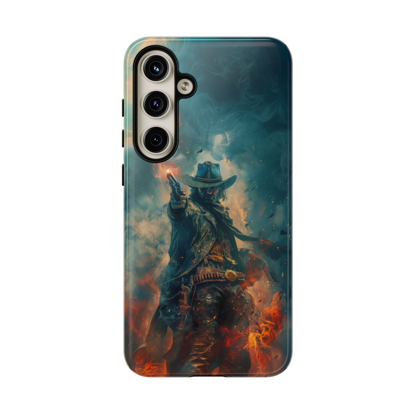 Flaming Outlaw Gunslinger – Tough Samsung Galaxy Case