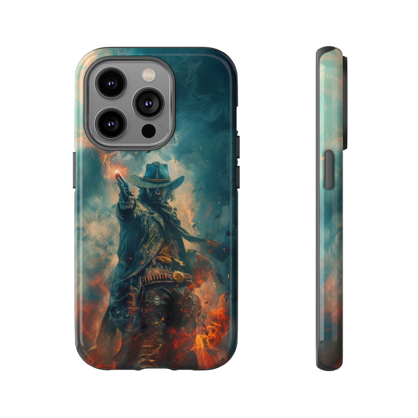 Flaming Outlaw Gunslinger – Tough iPhone Case