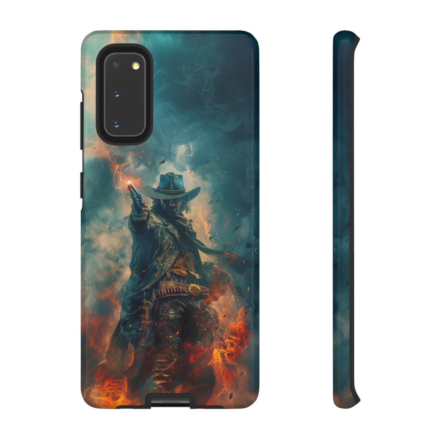 Flaming Outlaw Gunslinger – Tough Samsung Galaxy Case