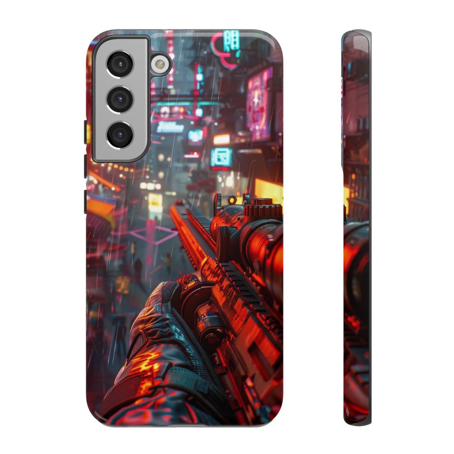 Neon Rain Sniper – Tough Samsung Galaxy Case