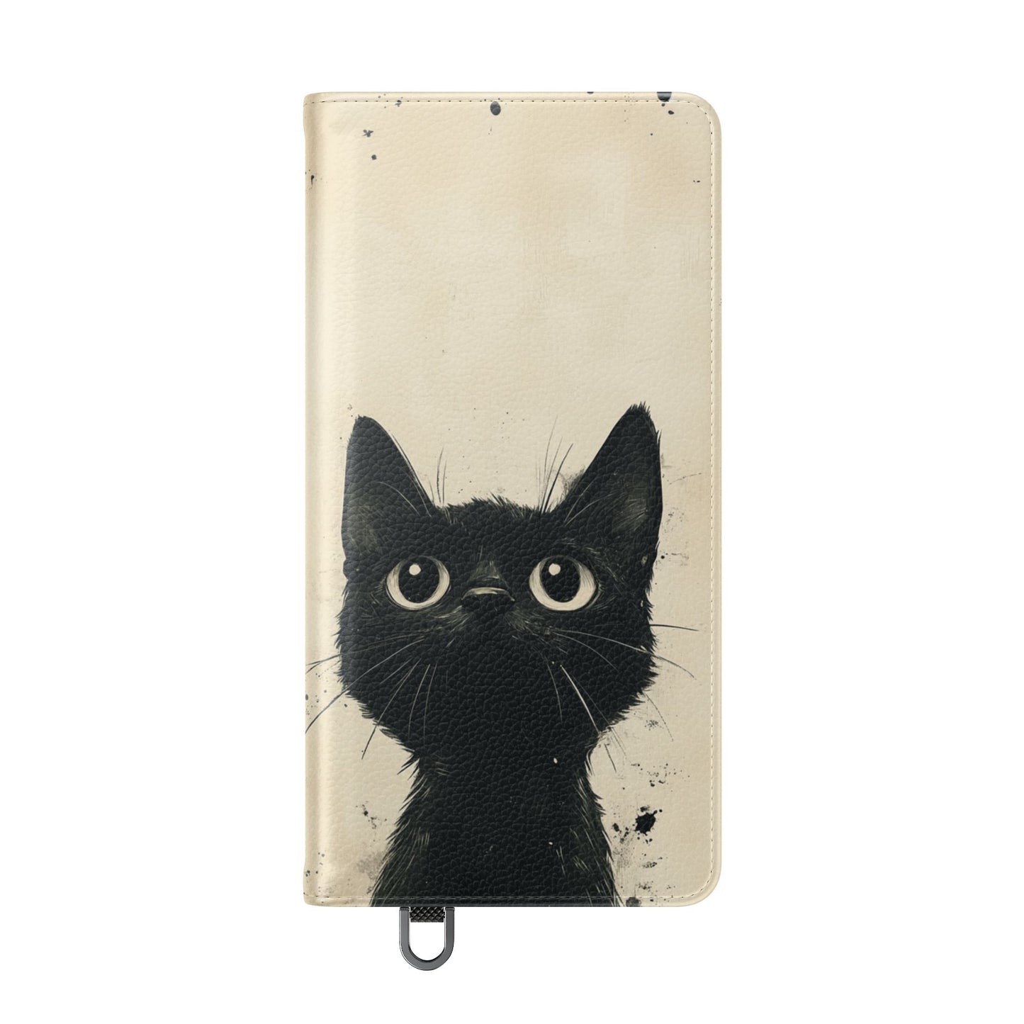 Black Cat Ink Sketch - Wallet Flip Case