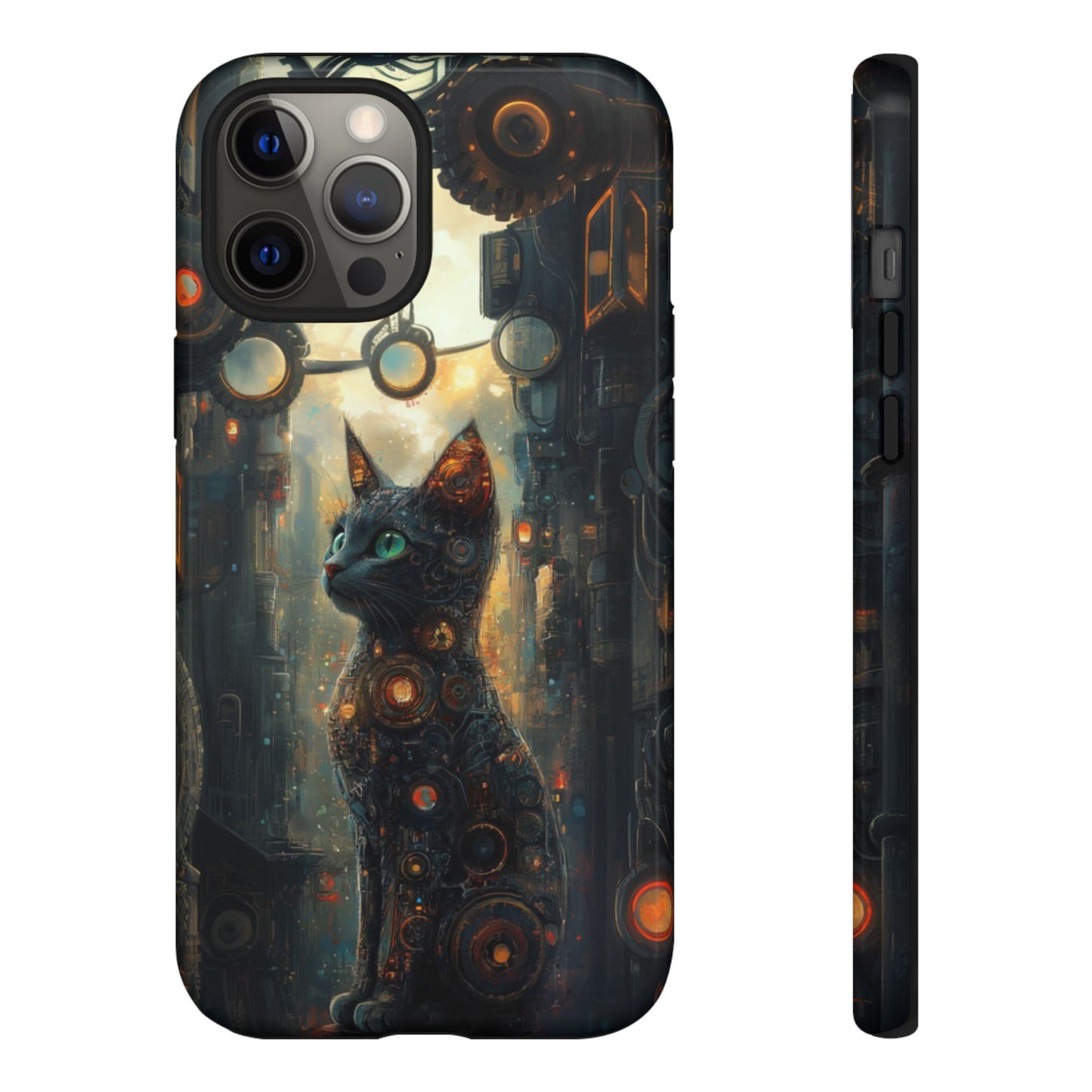 Cybernetic Steampunk Cat Phone Case – iPhone, Google Pixel, Samsung Galaxy